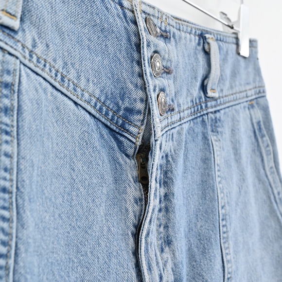 ABERCROMBIE FITCH Womens Retro Mom Jeans Size 6 Blue Denim High Rise Raw Hem - Picture 6 of 14